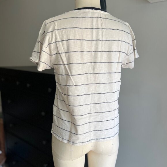 Rag & Bone Striped, Embroidered Short Sleeve Tee Shirt - Picture 5 of 11